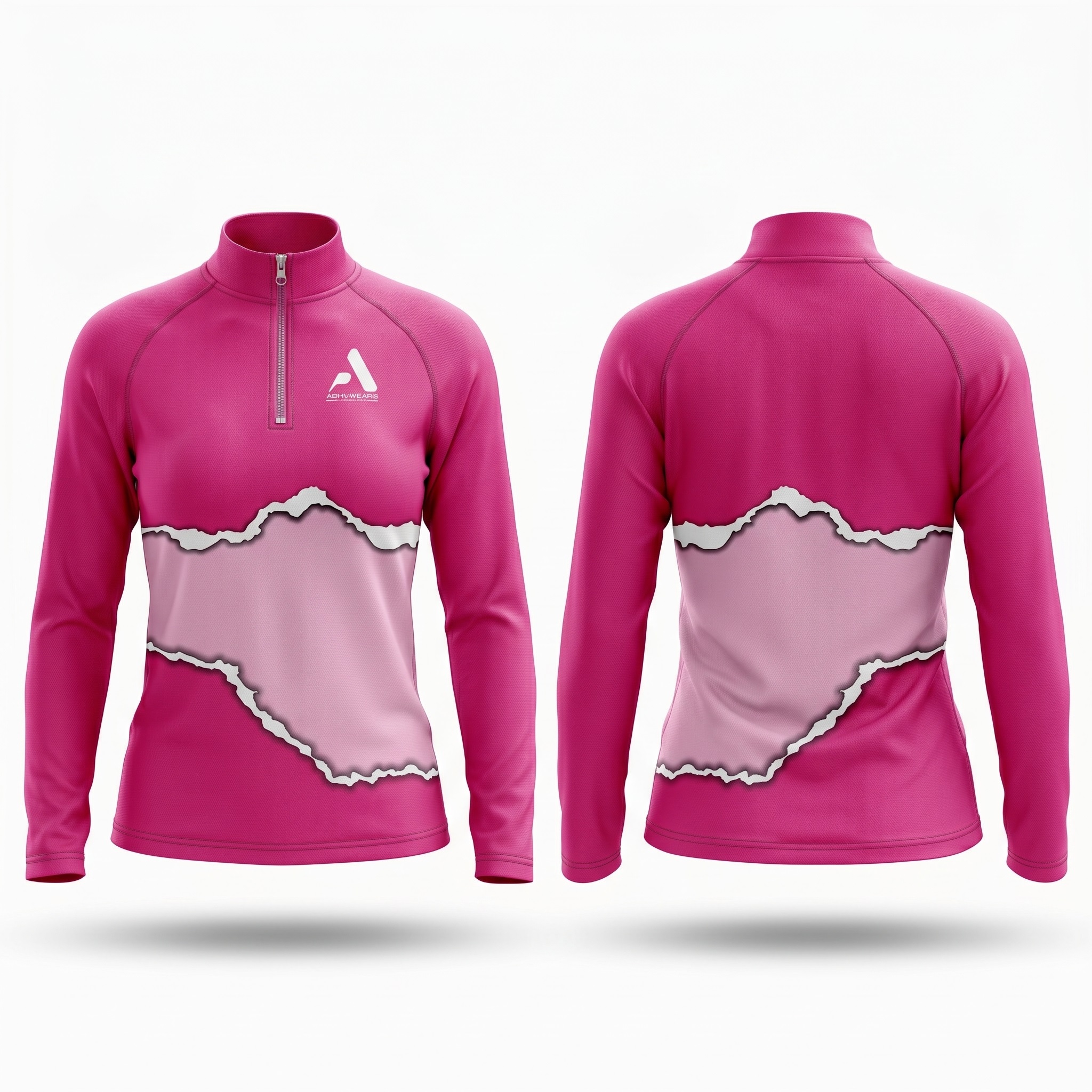 Custom Logo Quarter Zipper Shirt for Women
