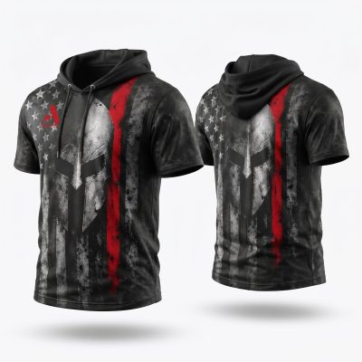 Custom Logo Short Sleeve Hoodie Shirt