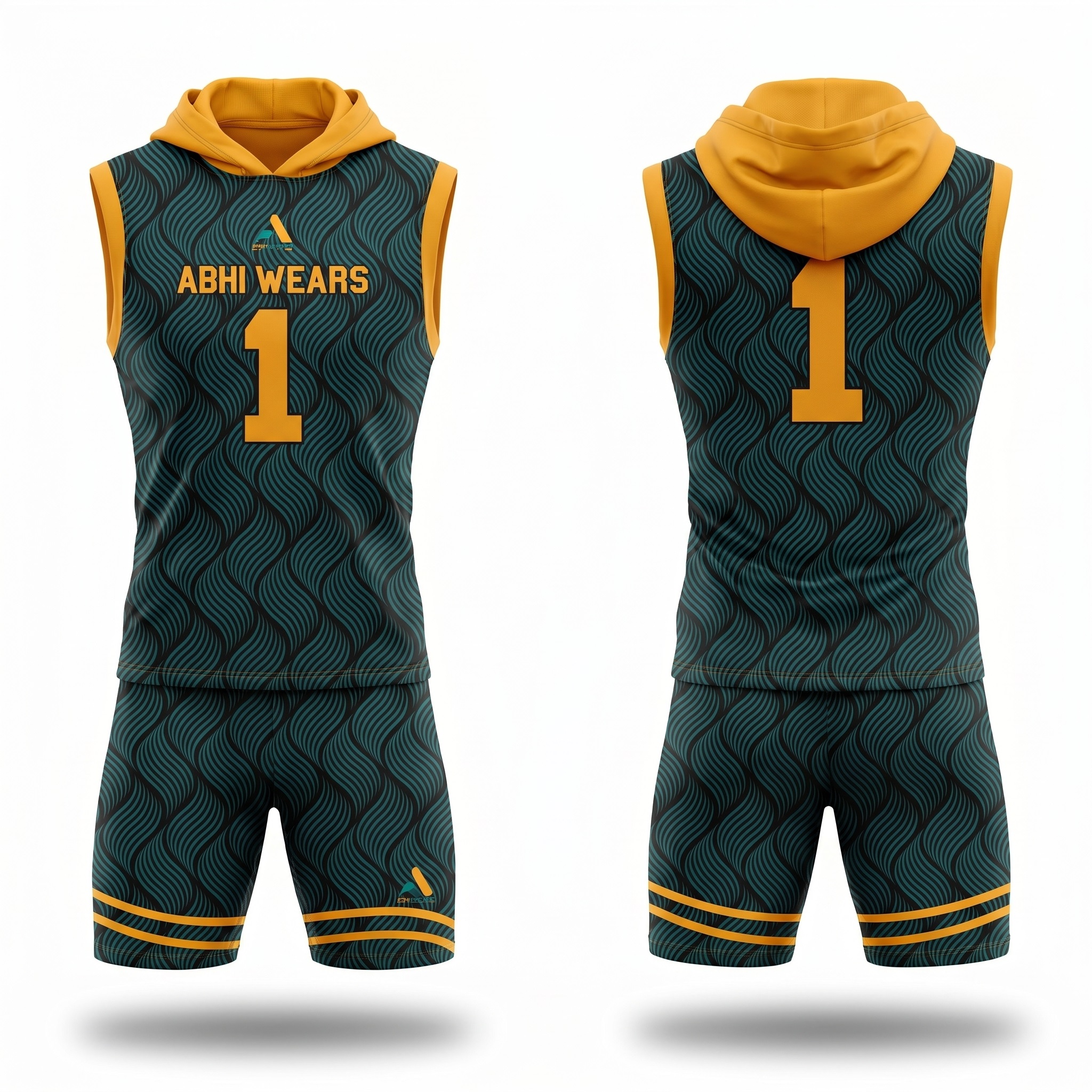 Custom Sublimation 7V7 Compression Hoodie Shirt with Short Set