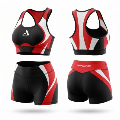 Custom Sublimation Sports Bra and Short Set