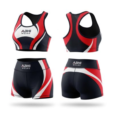 Custom Sublimation Sports Bra and Short Set