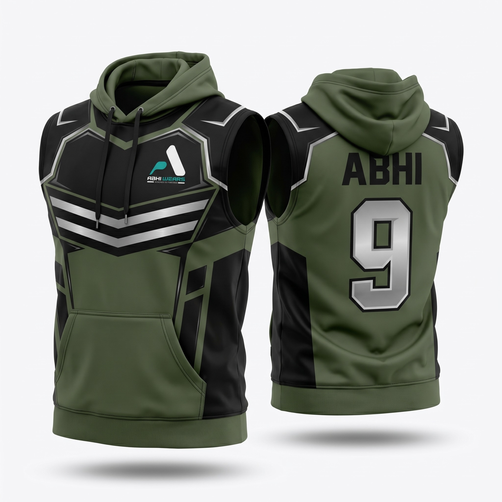 Fully Customized Sublimation Printed Sleeveless Hoodie Shirt