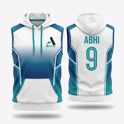 Fully Customized Sublimation Printed Sleeveless Hoodie Shirt