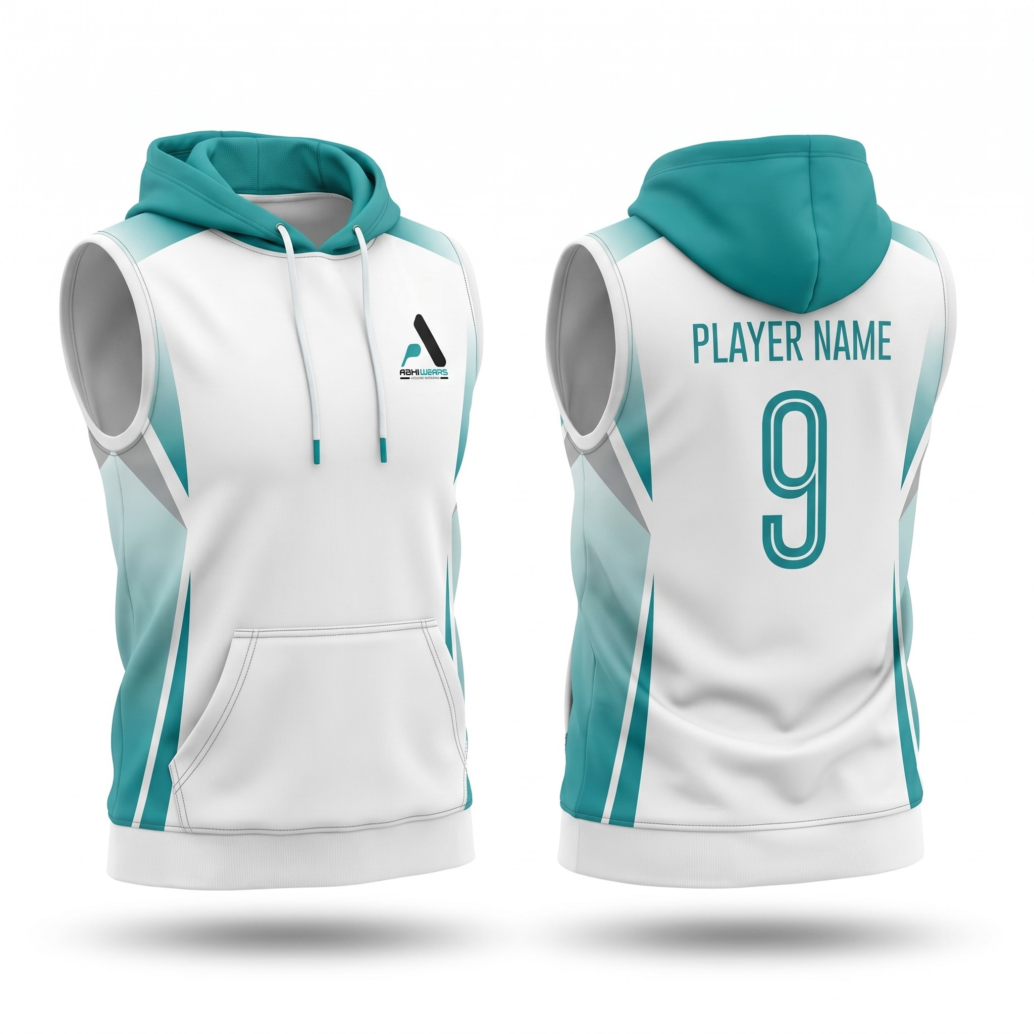 Fully Customized Sublimation Printed Sleeveless Hoodie Shirt